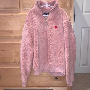 Topshop Women’s 4 Pink Sherpa Heart Jacket